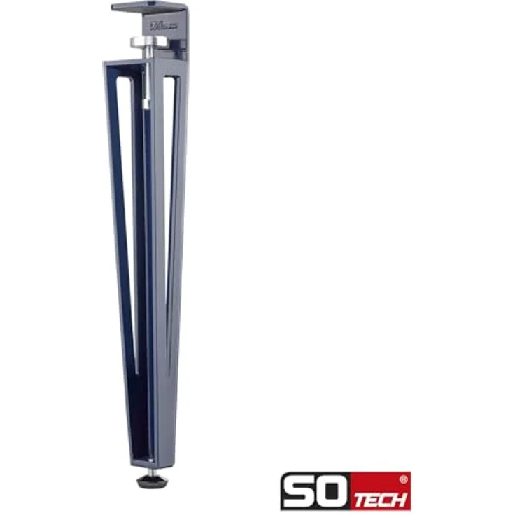 SO-TECH® Tischbein ColorLine in F-Form konisch zulaufend von 70 auf 40 mm, mit Klemmschraube (ohne Bohren) - blau - Höhe 464 mm - 1x – Bild 3