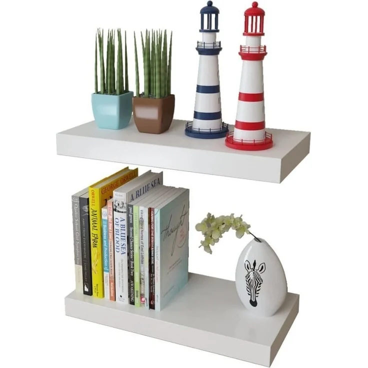 vidaXL Wandregale 2 Stk. MDF Weiß 242182 – Bild 2