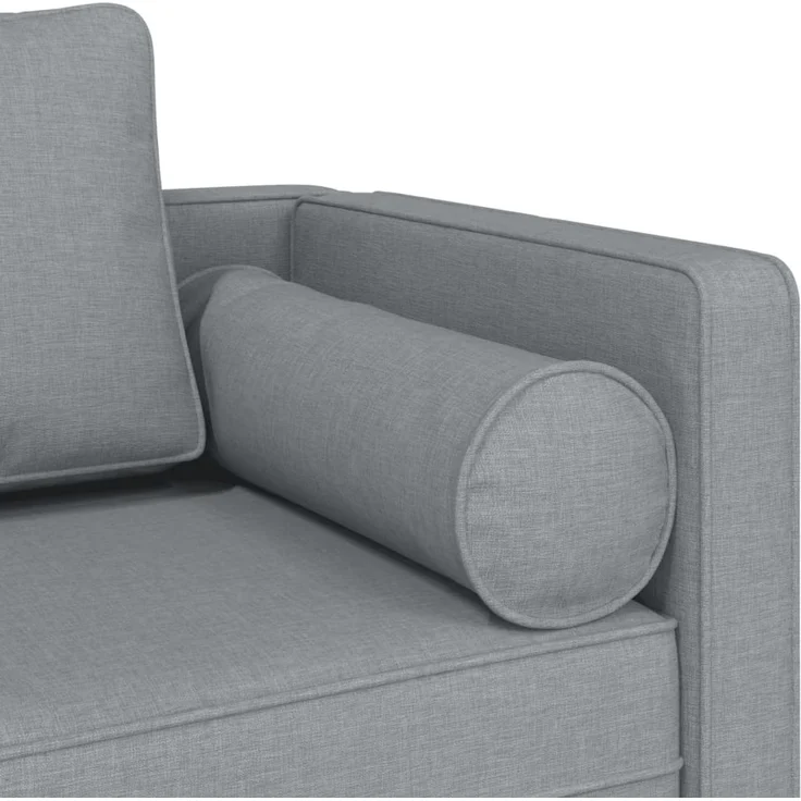 vidaXL Chaiselongue mit Kissen, Hellgrau Stoff, 116,5 x 62 x 57,5 cm – Bild 6