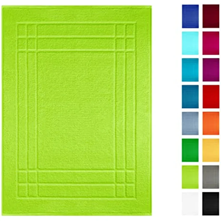 Lashuma Badematte Pure, Höhe 5 mm, schnell trocknend, Baumwolle, rechteckig, Bad Läufer 50x70 cm in grün Baumwolle – Bild 1