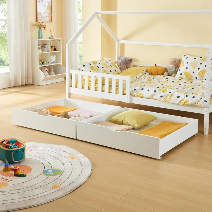 Bettkasten 2er Set Ydre 97,5x92x22 cm Weiß [en. casa] – Bild 1