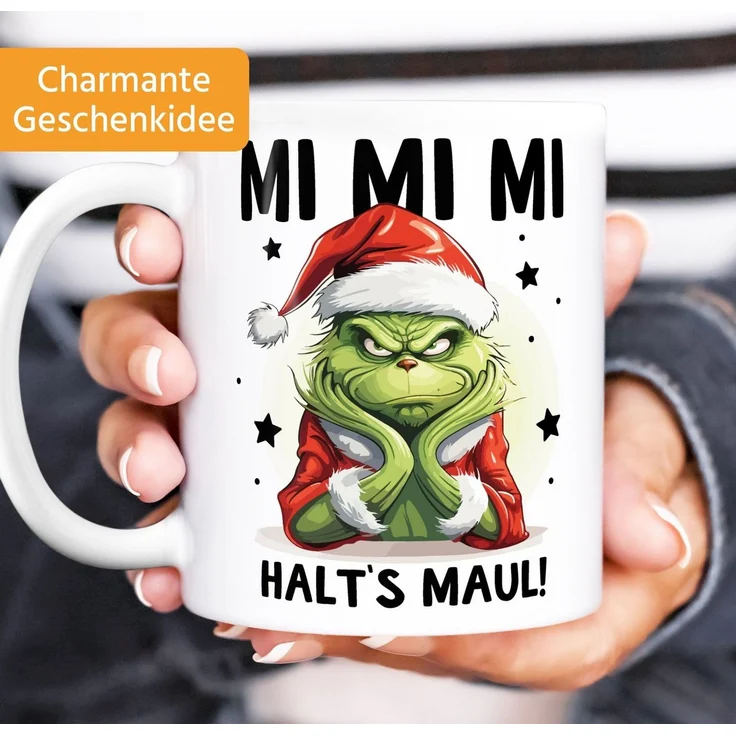 MoonWorks Tasse Grinch Tasse Anti Weihnachten Spruch Ironie Sarkasmus lustige, Keramik – Bild 2