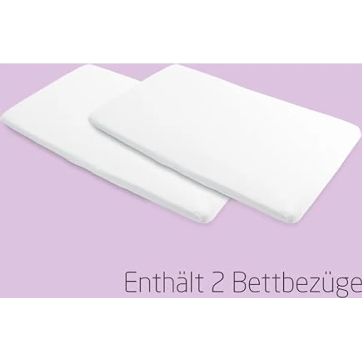 Maxi-Cosi Spannbetttuch 2er Pack für Reisebett Iris 2, atmungsaktive Baumwolle, weiß – Bild 4