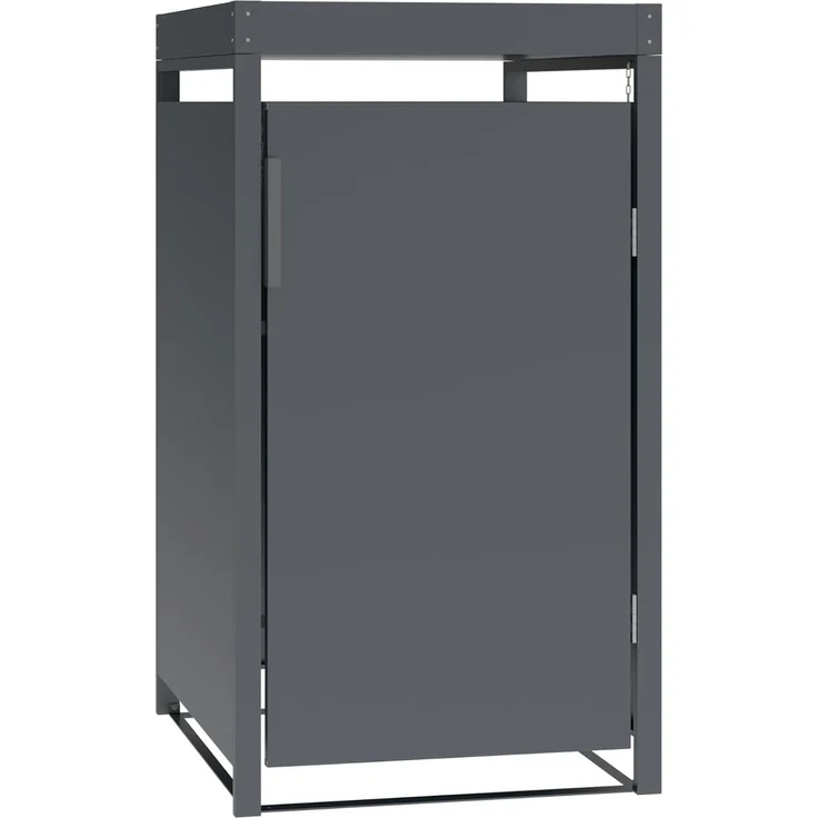 DEGAMO ULM Mülltonnenbox mit Pflanzwanne 1-er, Stahl verzinkt, anthrazit, 68x80x124cm für Tonnen bis 240 Liter – Bild 7