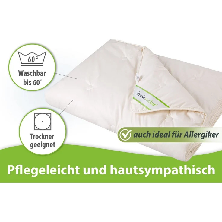 franknatur Naturfaserbettdecke Winterdecke Lyocell Bio, Füllung: 100% Lyocell/Tencel®, Bezug: 100% Baumwolle kbA, warme atmungsaktive Winter-Bettdecke – Bild 4