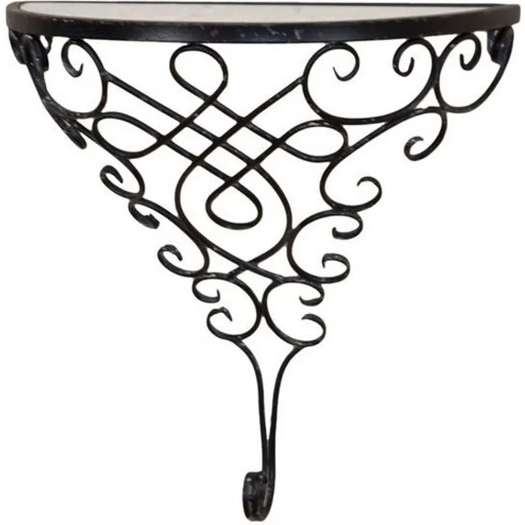 Wandkonsole aus Metall, schwarz