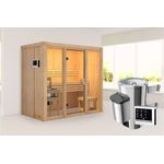 Karibu Sauna Avari 2 mit 3,6kW Plug&Play Ofen externe Steuerung