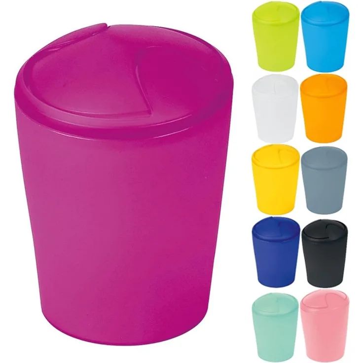Spirella Kosmetikeimer "Move" Abfalleimer Schwingdeckeleimer | Kunststoff | 2 Liter |Pink