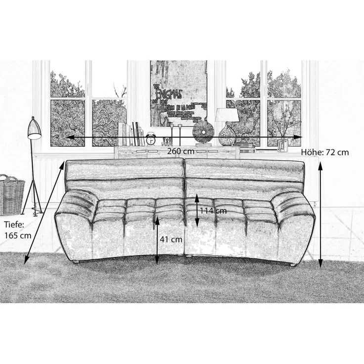 KAWOLA Sofa NERLA, Big Sofa Stoff Velvet verschiedene Farben – Bild 3
