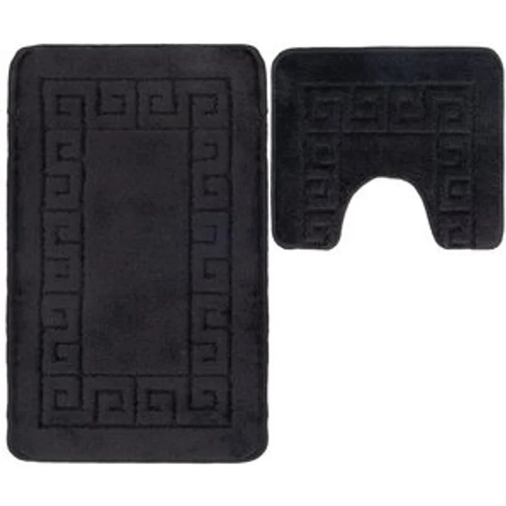 Ribelli Badematte Badezimmerteppich Set 2tlg, Badezimmermatte Rutschfest, Santorini, 50x80 + 50x40, Badteppich Waschbar – Bild 6