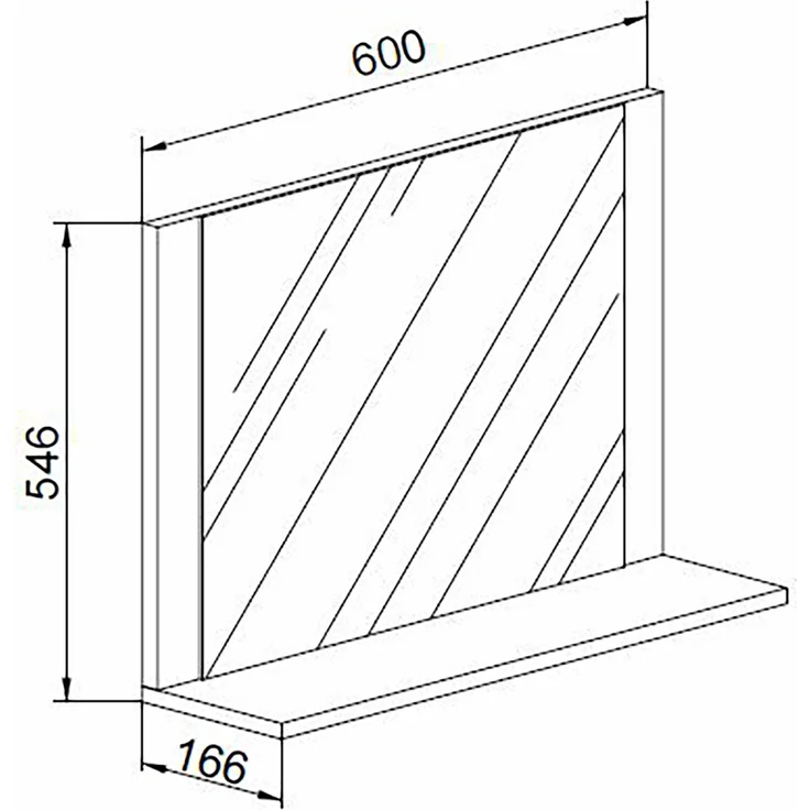 VCM Badmöbel Spiegel Lendas 915172 H. 55 x B. 60 x T. 17 cm – Bild 3