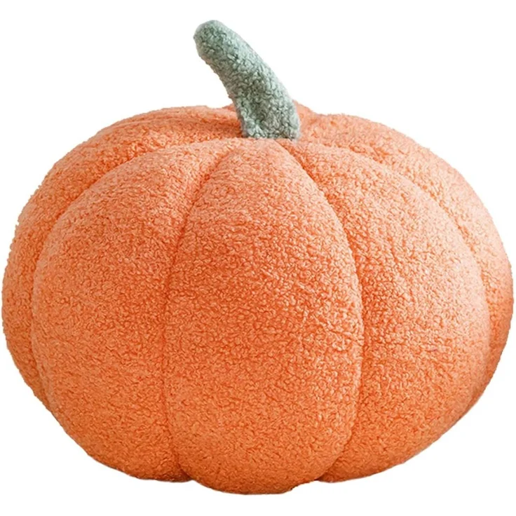 3D Kürbis Kissen 28 cm Plüsch Sofa Cushion, Orange, Einzeln, Kuscheliges Deko-Kissen für Herbst – Bild 1