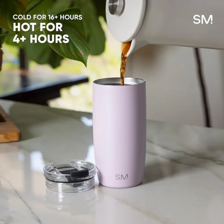 Simple Modern Thermobecher Kaffeebecher to go mit Klappdeckel | Isolierter Edelstahl-Kaffeebecher | Geschenke für Frauen und Männer | Voyager | 350ml | Slumberland – Bild 5