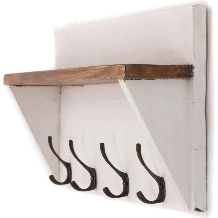 DESIGN DELIGHTS Wandgarderobe WANDGARDEROBE MIT REGAL "VINTAGE", 60x26cm (BxH), Kleiderhaken, Fa – Bild 2