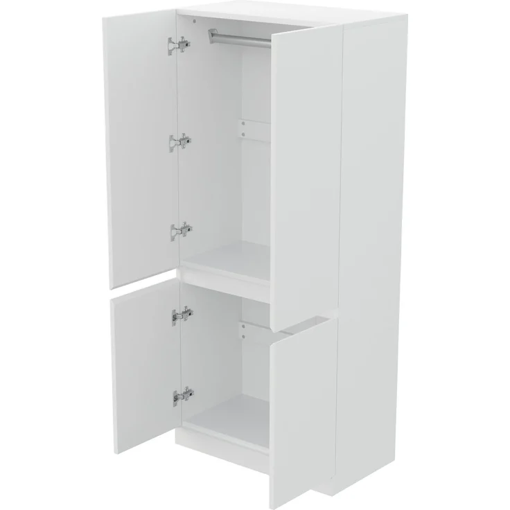 CHICFURN Kleiderschrank 70x170x40 cm aus Holz mit Doppeltüren – Weiß – Bild 4