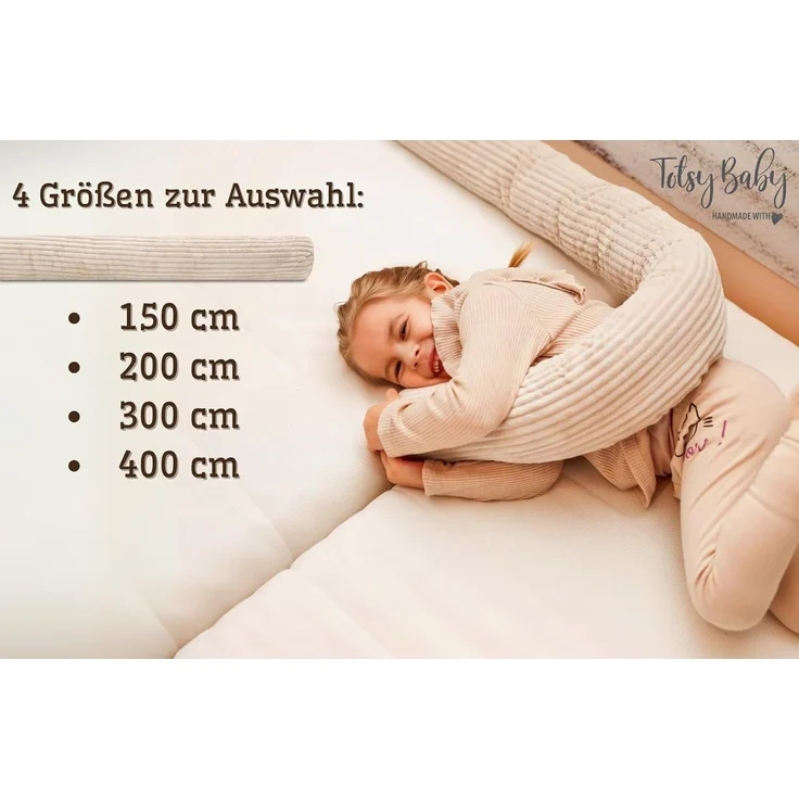 Totsy Baby Seitenschläferkissen Seitenschläferkissen Bettschlange 400 cm Baumwolle Kopfkissen Beige – Bild 3