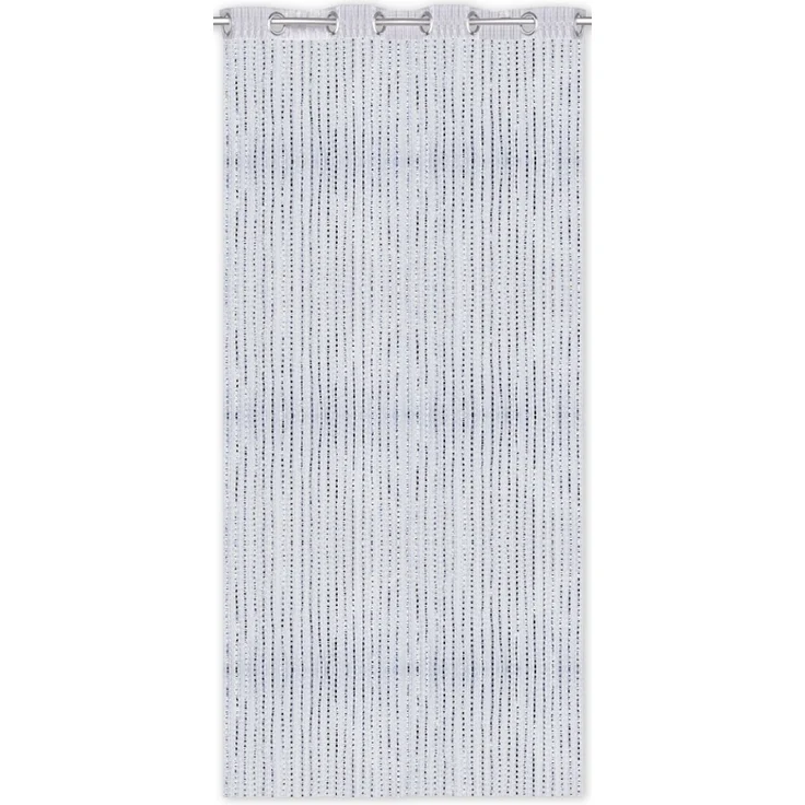 Fadenvorhang Lurex-Optik Fadengardine Türvorhang mit Ösen, trendige Dekoration in vielen verschiedenen Ausführungen erhältlich (140x250 cm / weiß - perlweiß) – Bild 1