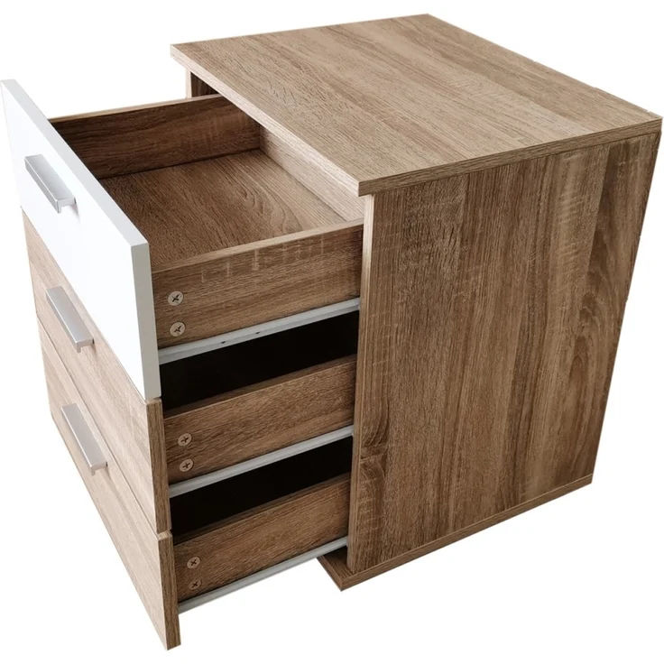 HTI-Line Nachtkommode Nachtschrank Nina mit 3 Schubladen (Stück, 1 St, 1 Nachtschrank), Nachttisch Nachtkommode Nachtkonsole – Bild 4