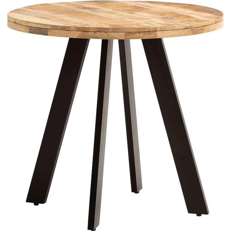 FINEBUY Esstisch FB105152 (80x80x75 cm, Mango Massivholz Rund, Modern), Esszimmertisch Klein, Holztisch Esszimmer Modern – Bild 6