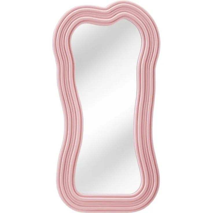 riess-ambiente Wandspiegel ALICE II 100cm pastell rosa (Einzelartikel, 1-St), Flur · Kunststoff · Rahmen · Dekoration · Wellen · Design · Modern