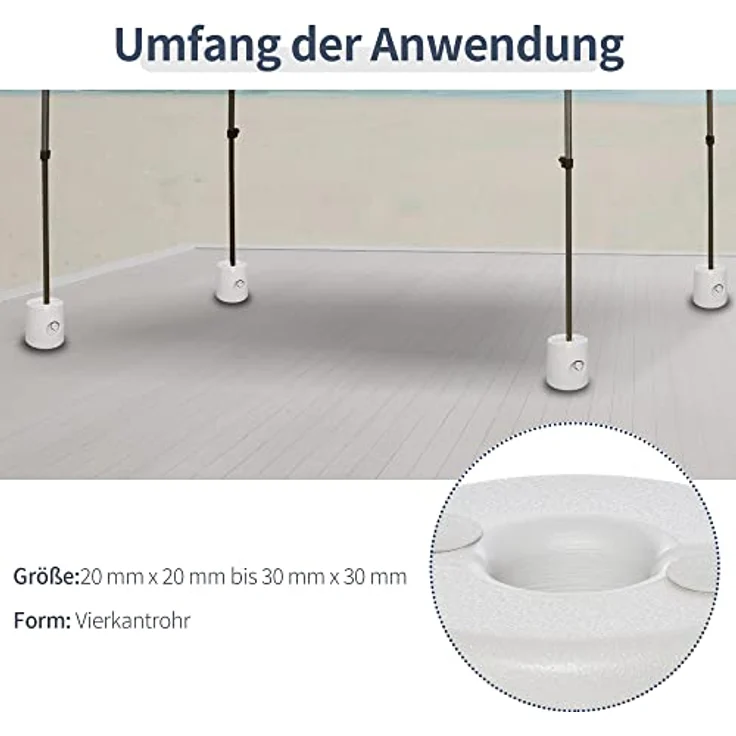 Outsunny Sonnenschirmständer, Standfuß aus Kunststoff, Weiß, 24x22 cm, stabiler Sonnen- & Sichtschutz – Bild 3