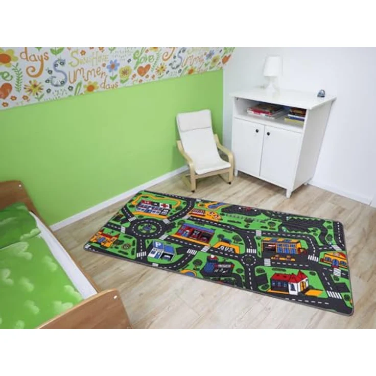 Primaflor-Ideen in Textil Kinderteppich CITY, rechteckig, Höhe: 5 mm, Straßen-Spiel-Teppich, Straßenbreite ca. 9 cm, Kinderzimmer – Bild 8