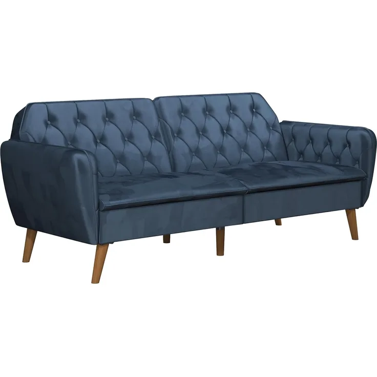 Novogratz Tallulah Schlafsofa mit Memory-Schaum, Samt Blau