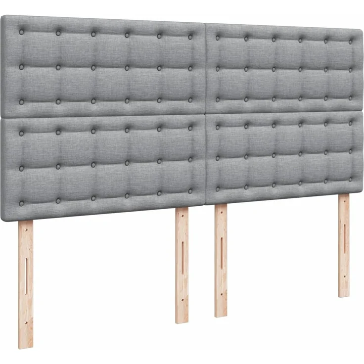 vidaXL Boxspringbett mit Matratze Hellgrau 200x200 cm Stoff 3293701 – Bild 9