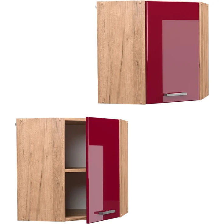 Eckhängeschrank R-Line Rot Hochglanz 57 cm Vicco – Bild 5