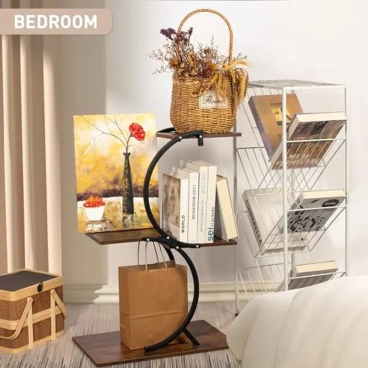 Todeco Pflanzenregal indoor, 5 Etagen Pflanzenständer aus Metall, Mehrstöckig Blumenständer für Indoor Outdoor Garten Balkon Deko – Bild 4