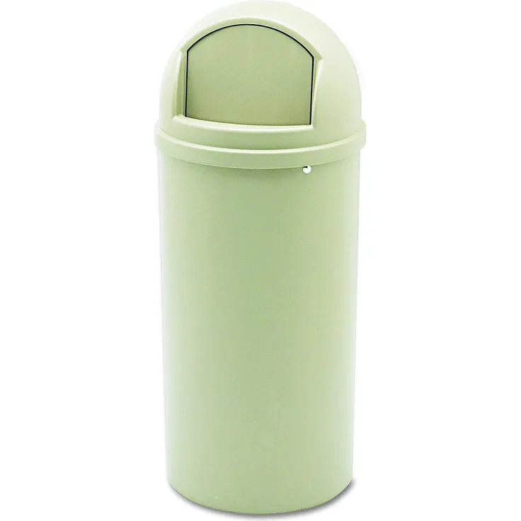 Rubbermaid 15 gal Polyethylene Round Marshal Classic Trash Can - Beige