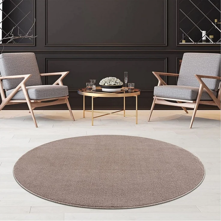 Jimri Teppich Lotus Wohnzimmer Teppich Einfarbig Kurzflor Läufer Uni, Rund, Wohnzimmer Teppich Einfarbig Kurzflor Läufer – Bild 1