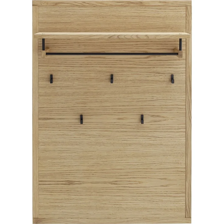 Garderobenpaneel >ARAYA< 5 Haken, Ablage, Eiche teilmassiv - 79x112x27 (BxHxT) – Bild 3