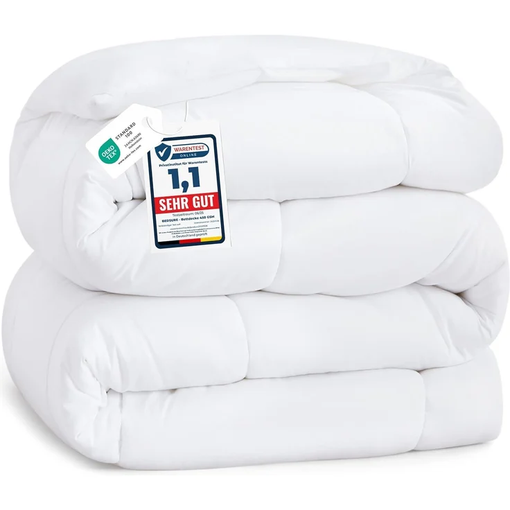 BEDSURE Bettdecke 135x200 Winterdecke 450gsm - Warm Winterdecke 135x200 cm für Winter, 200x135 Waschbar Dicke Winterbettdecke, Weiß – Bild 1