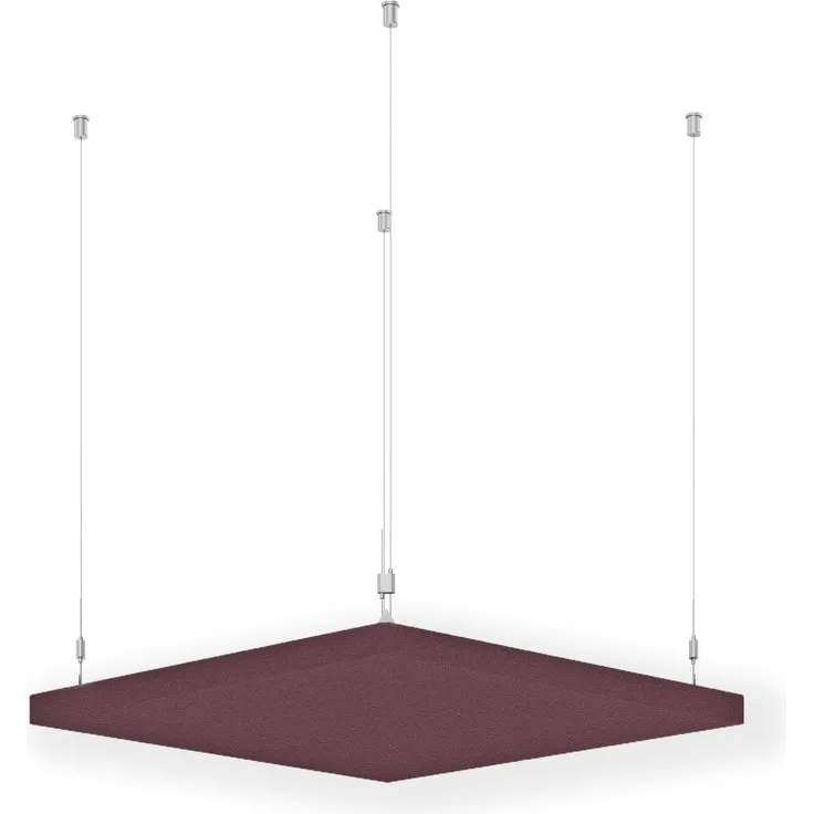 Rheinland Möbel FocusWall DAQ0808 – Quadratischer Akustik-Deckenabsorber 80×80 cm in Stofffarbe Bridgetown inkl. Chrom-Stahlseilen - Made in Germany - Klasse A, Stoffbezug, schwer entflammbar