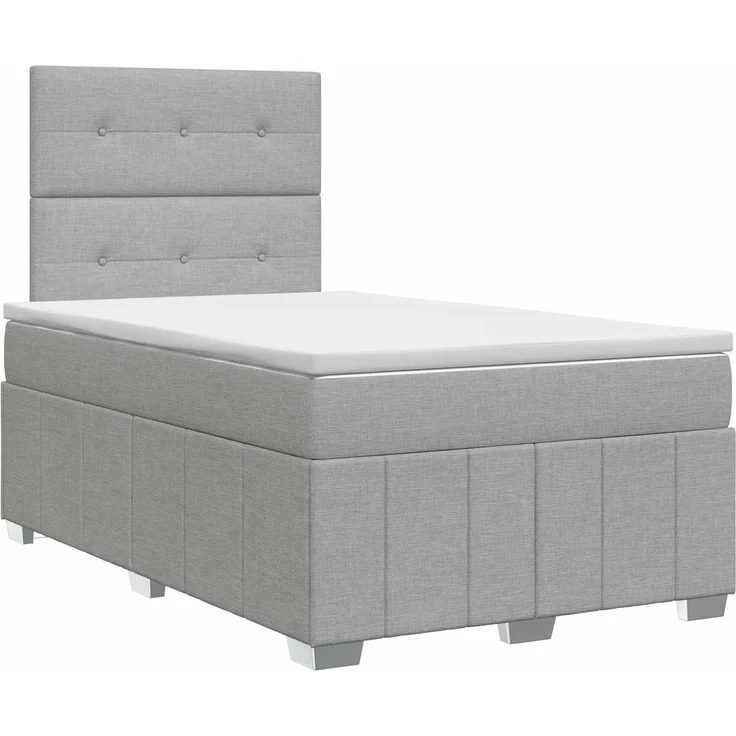vidaXL Boxspringbett mit Matratze Hellgrau 120 x 190 cm Stoff 3454092 – Bild 2