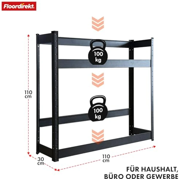 KARAT Getränkekistenregal für 6 Kisten - 110 x 110 x 30 cm - Getränkeregal, Kastenregal für Getränkekisten, Flaschenregal, Kastenständer - Regal für Getränkekästen (Osaka) – Bild 3