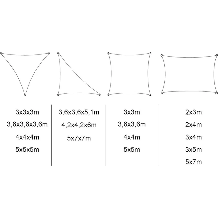 WOLTU Sonnensegel Sonnenschutz HDPE Windschutz UV Schutz Grau 3,6x3,6 m – Bild 9