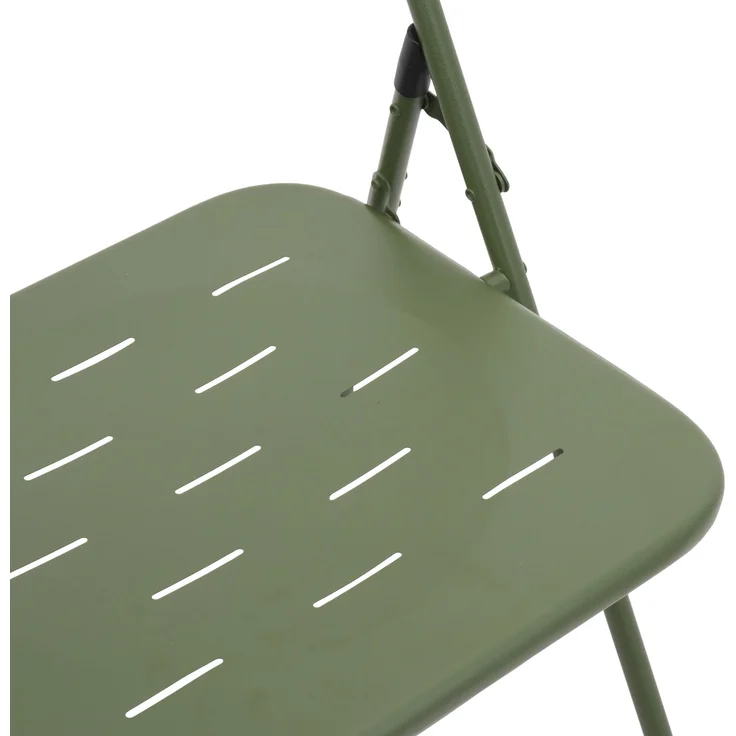 Bistro-Set aus Stahl, klappbar, 3-teilig mit 2 Stühlen, Tisch 60x60x73 cm, Grün – Bild 10