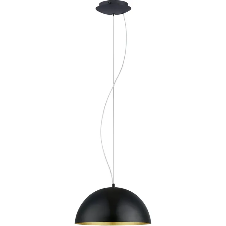 Eglo 94935 Hängeleuchte Gaetano 1 in schwarz, gold 1X40W H:150 Ø 38cm höhenverstellbar