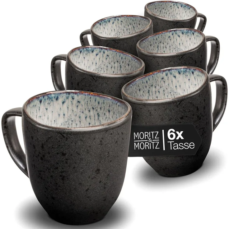 Moritz & Moritz ORGANIC 6tlg. reaktiv grau Tassen Set