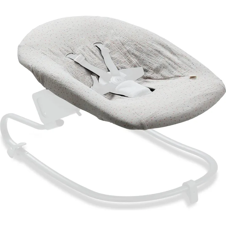 Hauck Ersatzbezug für Babywippen und Newborn Aufsätze Alpha Bouncer 2in1, Alpha Bouncer Deluxe, Alpha Bouncer Premium - Atmungsaktive Musselin Baumwolle, 85 x 74 x 0,25 cm (Beige Dots)