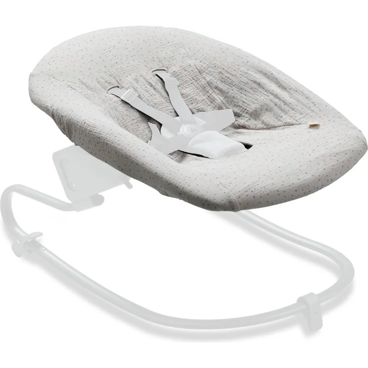 Hauck Ersatzbezug für Babywippen und Newborn Aufsätze Alpha Bouncer 2in1, Alpha Bouncer Deluxe, Alpha Bouncer Premium - Atmungsaktive Musselin Baumwolle, 85 x 74 x 0,25 cm (Beige Dots) – Bild 1