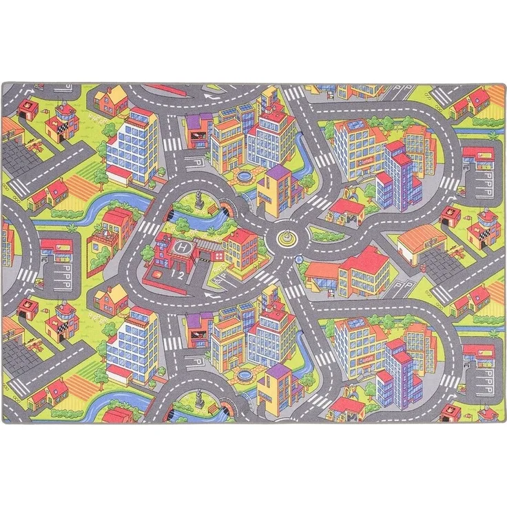 Snapstyle Kinderteppich Kinder Spiel Teppich Little Town 3D, Rechteckig, Höhe: 4 mm