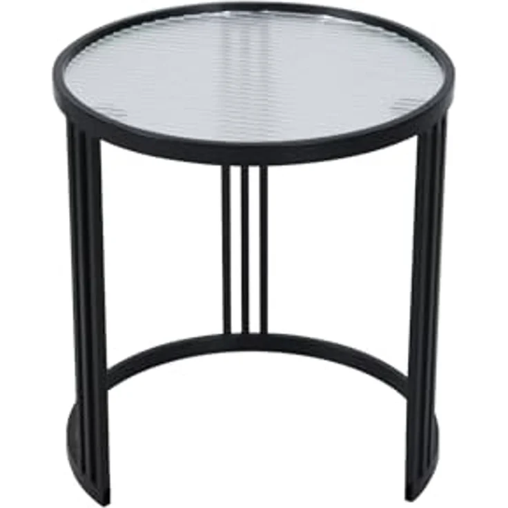 SVITA Beistelltisch LADAR (2er Set), Couchtisch Kaffeetisch Satztisch Rund Pulverbeschichtet, Schwarz – Bild 7