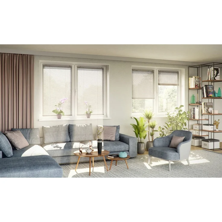 Sonello Jalousie Klemmfix ohne u. mit Bohren 30x130 cm Creme Aluminium Jalousette, Klemmfix, Inkl. Halterung für Decken- u. Wandmontage Alu Jalousie Fenster u. Tür, Blickdicht freihängend – Bild 2