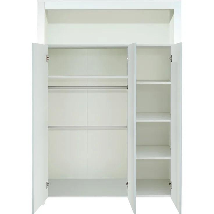 Trendteam 'Olivia' 3-trg. Kleiderschrank, weiß, mit 2 Kleiderstangen und 6 Ablagefächern – Bild 6