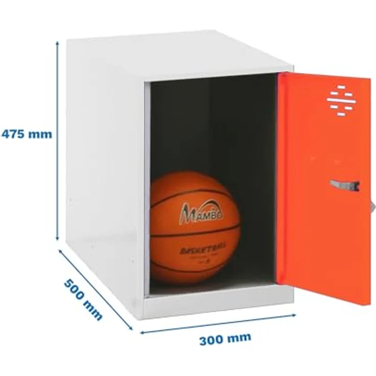 Simon Rack Schließfächer, Metall, 475 x 300 x 500 cm, Weiß/Orange, Metall – Bild 2