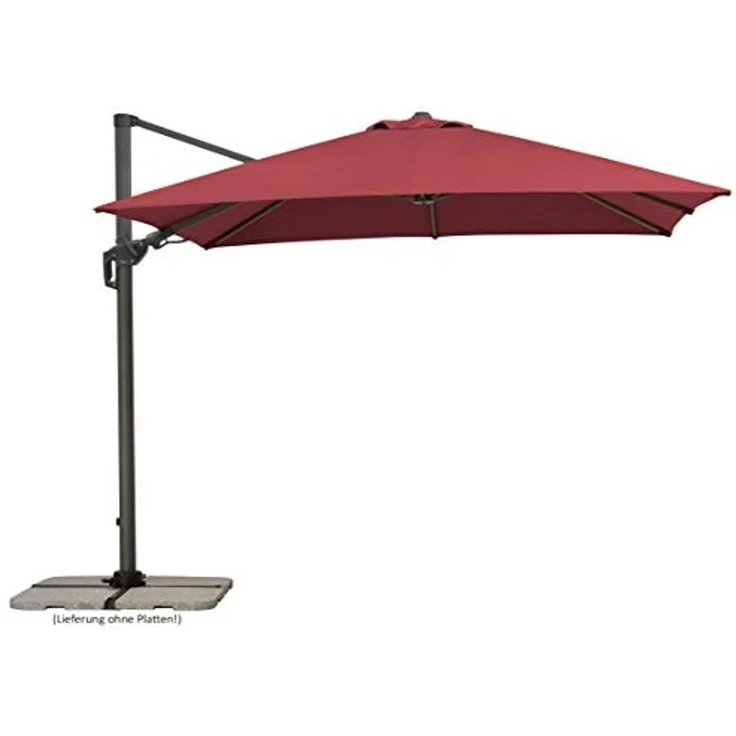 Schneider Schirme Ampelschirm, Rhodos Twist, Bordeaux / Schwarz, 3x3 m – Bild 1