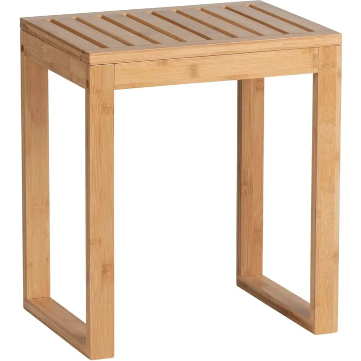 WENKO BAMBOO Badhocker, Braun, aus Bambus